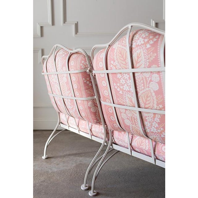 Vintage 1950s Wrought Iron Patio Loveseat in the Style of Meadowcraft For Sale - Image 11 of 16