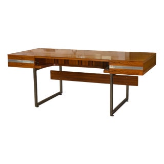 Wooden Minister's Desk by Claude Gaillard and Henri Lesetre for Ligne Roset, 1970s For Sale