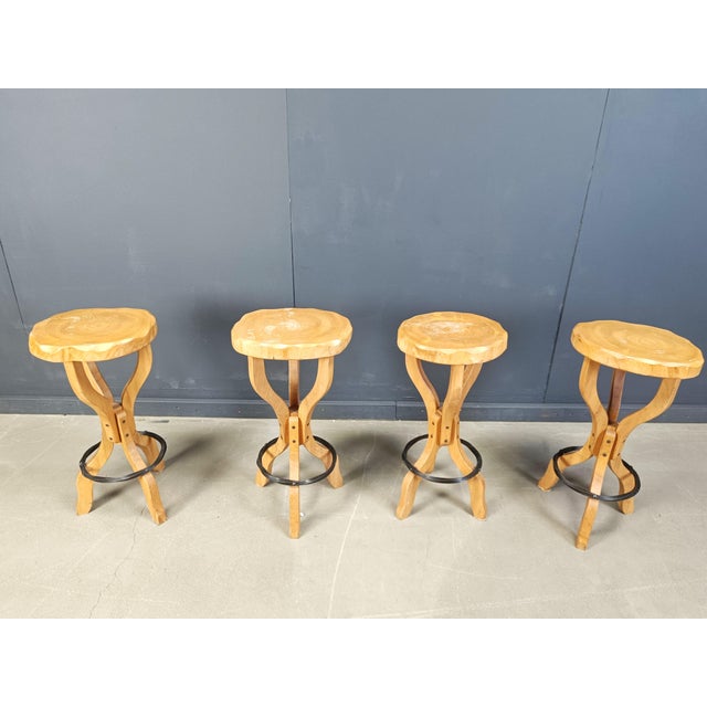 Mid-Century Brutalist Bar Stools, 1960s, Set of 4 For Sale - Image 11 of 15