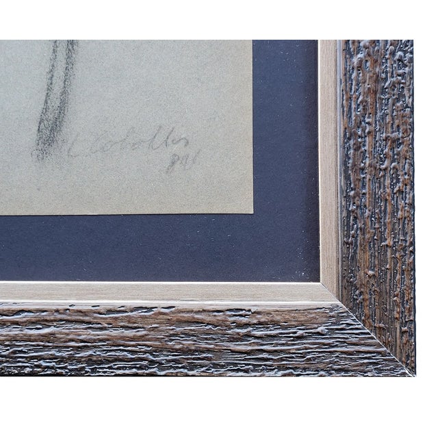 Late 20th Century Luis Caballero (1943–1995), Charcoal Male Nude Drawing, Colombia For Sale - Image 5 of 5