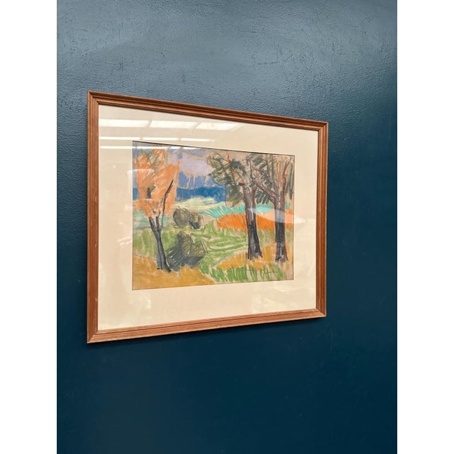 Svän Grandin, Landscape, 1960s, Pastel and Paper, Framed For Sale - Image 10 of 10