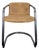 Industrial Style Lounge Chair With Metal Frame and Brown Leather Seat For Sale