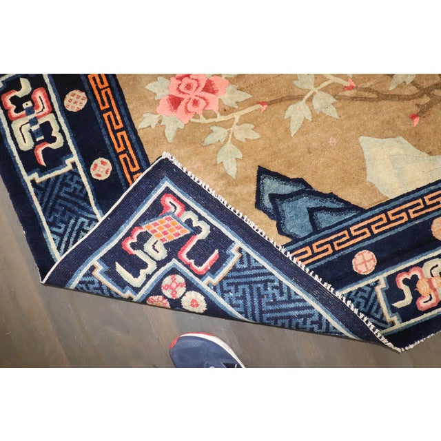 Early 20th Century Early 20th Century Zabihi Collection Chinese Batou Pictorial Rug - 5'6" x 7'11" For Sale - Image 5 of 10
