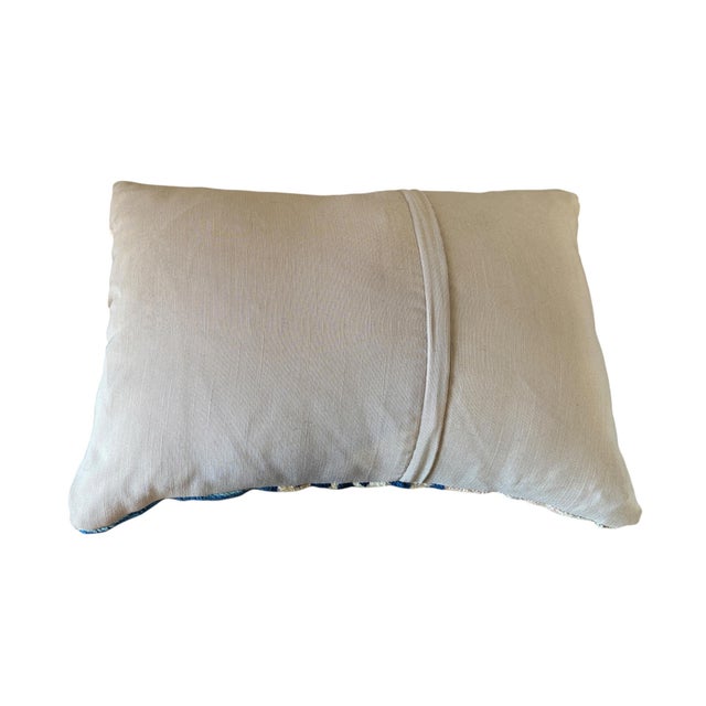 Custom Made Lumbar Pillow W/Antique Chinese Rug Fragment 18 "W For Sale In New York - Image 6 of 6