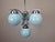 Metal Czech Art Deco Blue Opaline Glass and Chrome 4-Light Chandelier, 1930s For Sale - Image 7 of 18
