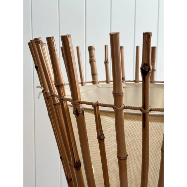 Franco Albini Mid 20th Century Coastal Vintage Bamboo Floor Lamp After Franco Albini For Sale - Image 4 of 10