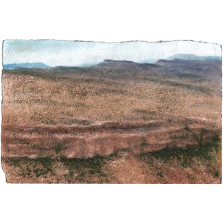 Sawtooths from Above by Lisa Lebofsky | Dirt and oil on paper Landscape of mountain ridges. For Sale