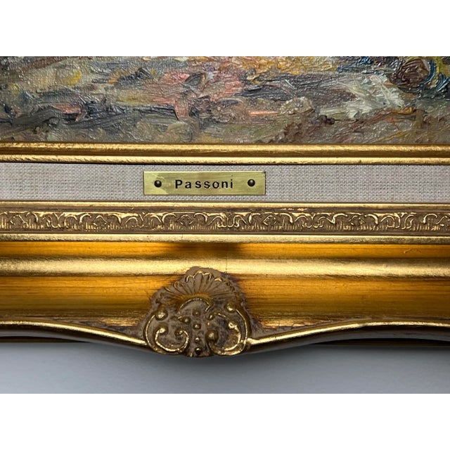 Late 20th Century Italian Fishing Village Seascape Signed by Listed Artist Mario Passoni For Sale - Image 9 of 12