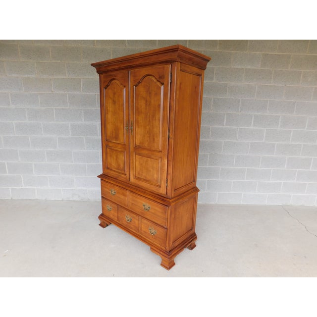 Brown Thomasville Fisher Park Pecan Wood Armoire Tall Chest For Sale - Image 8 of 15