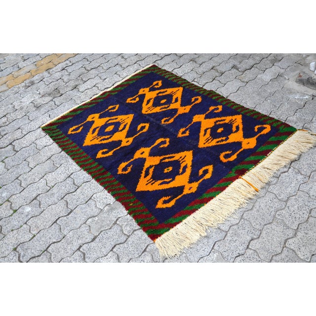 1960s Vintage Turkish Handmade Nomadic Rug For Sale - Image 5 of 11