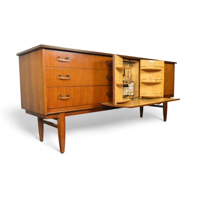 Mid-Century Modern Beautility Credenza in Mahogany With Secret Bar For Sale - Image 3 of 12