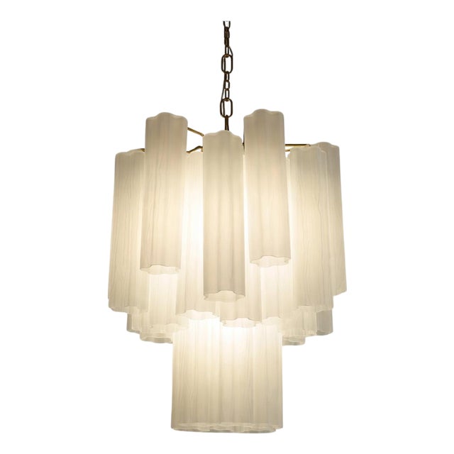 Albaster Murano Glass Chandelier, 1990 For Sale