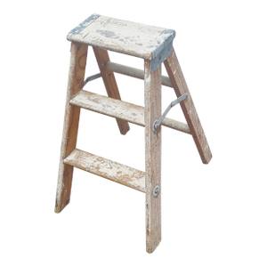 Vintage Distressed Rustic Farmhouse Step Ladder Seat