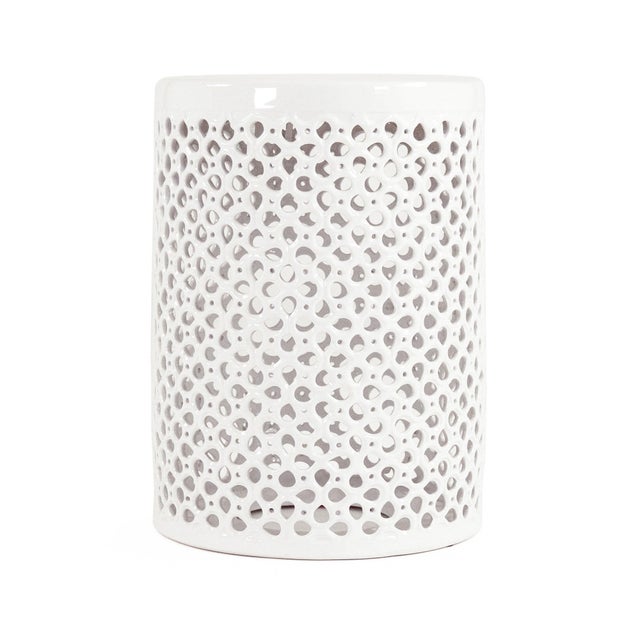 Lanie White Garden Stool For Sale - Image 10 of 10