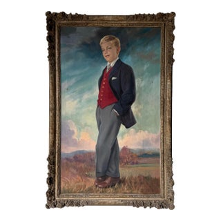 1937 Emilie Antoine Verpilleux (Belgian / British, 1888–1964) Oil Portrait on Canvas Painting– Ornate Gilt Frame For Sale