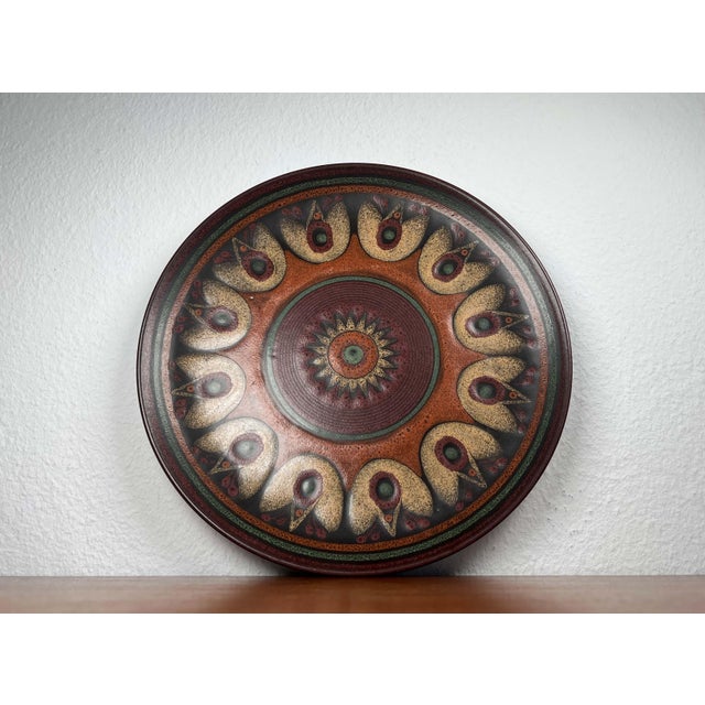 Ceramic Vintage German Large Ceramic Wall Plate from KMK Keramik Manufaktur Kupfermühle, 1970s For Sale - Image 7 of 15