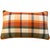 Festive throw pillow has green vintage truck with pumpkins design. Back has plaid pattern in orange, green, and cream....