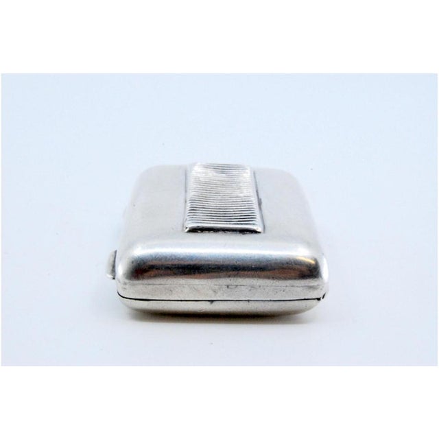 Plain Silver Matchbox with Hinged Lid and Hanging Ring For Sale - Image 4 of 10
