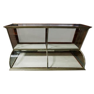 Vintage Showcase Two Tiered With Rounded Glass For Sale