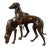 Pair of French, Cast Bronze Hounds, circa 1920 For Sale