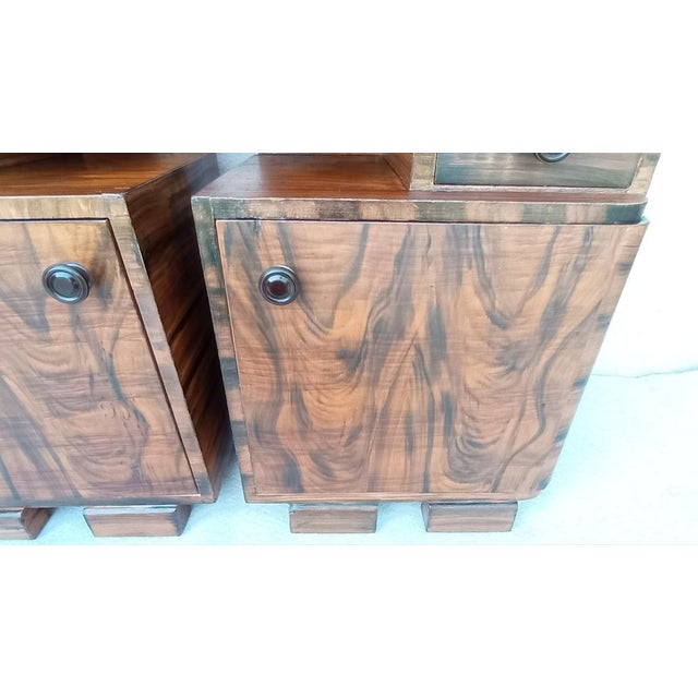 Art Deco Bedside Tables by Jindrich Halabala, 1940s, Set of 2 For Sale - Image 9 of 18