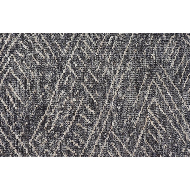 2020s Modern Gray-Blue Rug Crosshatch Design by Keivan Woven Arts 6'0 X 9'0 For Sale - Image 5 of 11
