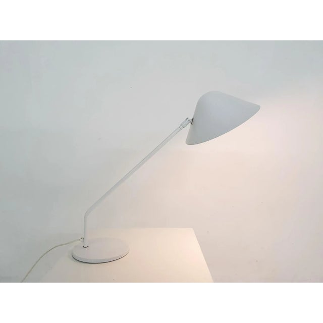 White metal desk light with adjustable lamp shade. By Hala Zeist, The Netherlands. Diameter of the lamp shade is 24 cm...
