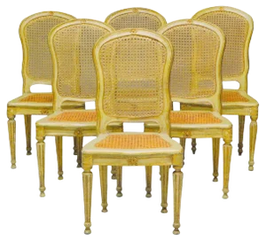 18th Century Italian Painted and Parcel-Gilt Chairs, Set of 6