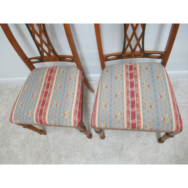 1980s Vintage Paint Decorated Southwood Dining Room Regency Side Chairs - a Pair For Sale - Image 11 of 13