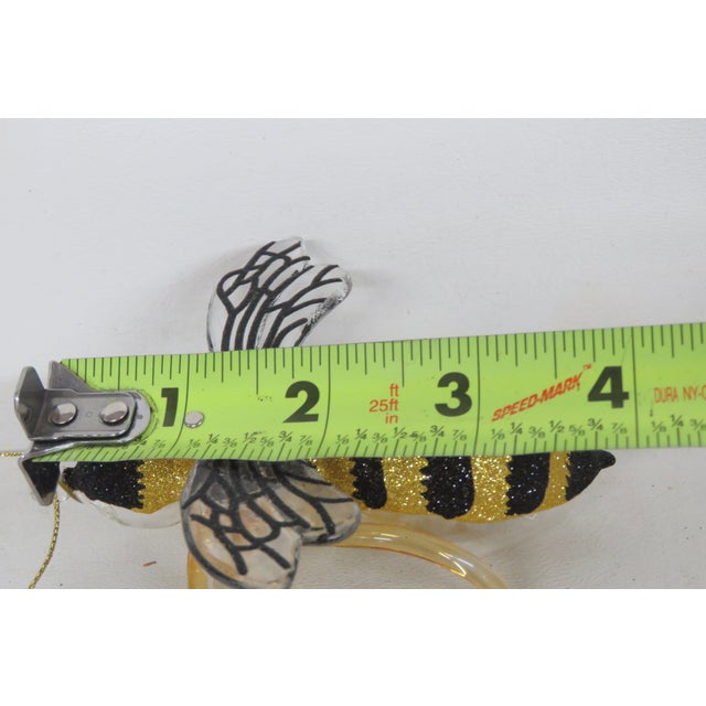 Robert Stanley Bumblebee Christmas Ornament Blown Glass With Glitter Top 4495b For Sale - Image 11 of 12