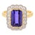 Contemporary Art Deco Style 2.36 Carat Tanzanite and Diamond Cluster Ring Size 8 For Sale