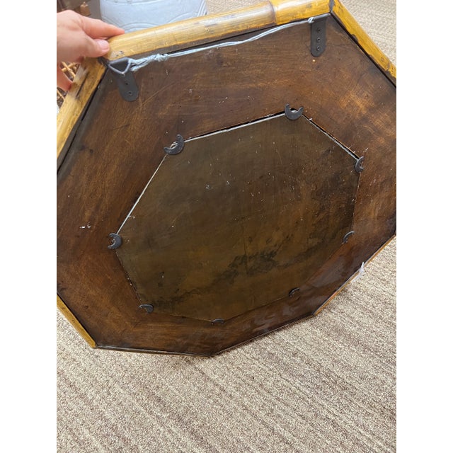 Vintage Octagonal Rattan Mirror For Sale In Orlando - Image 6 of 7