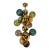 Glass and Brass Italian Mid-Century Modern Chandelier For Sale