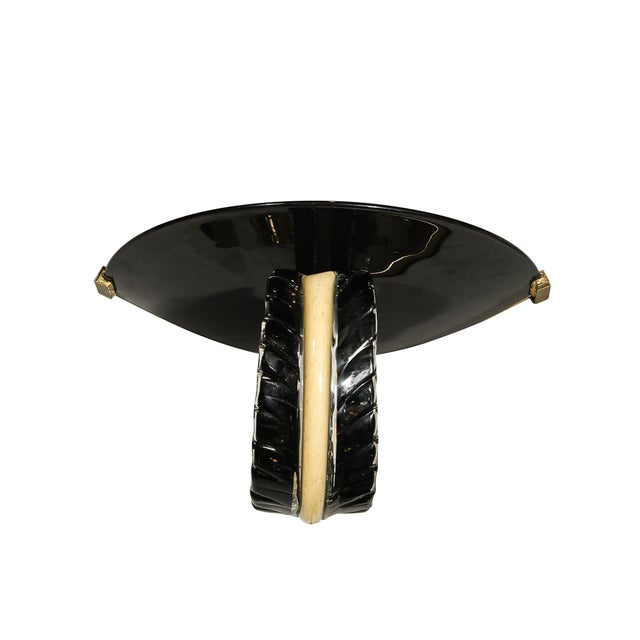 Seguso 1950s Mid-Century Rare Hand-Blown Murano Black & Gold Acanthus Glass Sconces by Seguso - a Pair For Sale - Image 4 of 17