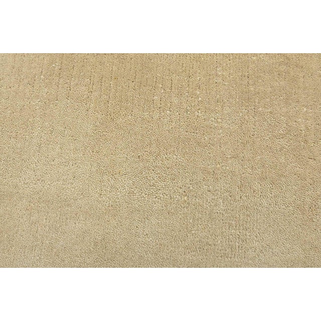 Gabbeh Rug 2’7” X 3’3” Ivory Wool Contemporary Hand-Knotted Carpet For Sale - Image 4 of 9