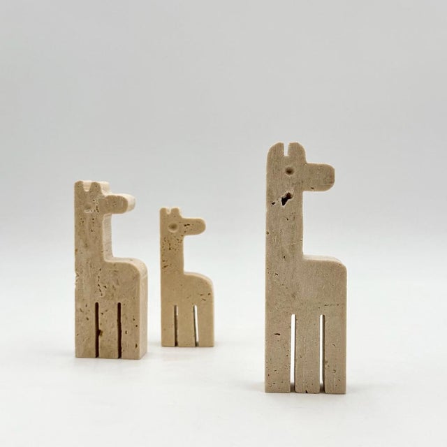 This set of three vintage Italian zoomorphic sculptures dates to the late 1960s and 1970s and showcases the refined...
