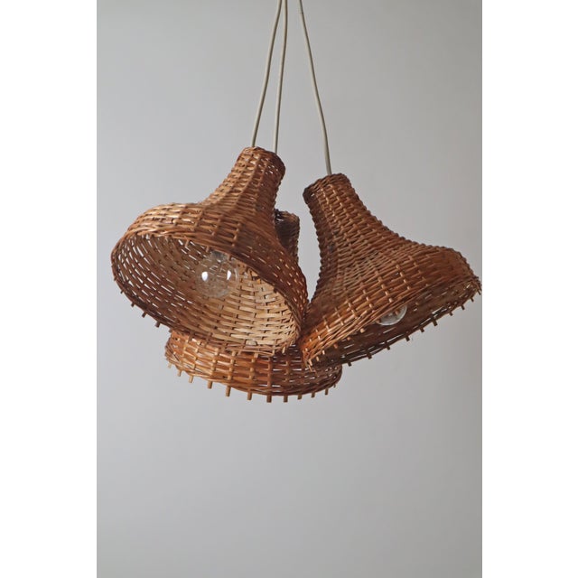 Mid-Century Modern Pendant Lights in Rattan, Germany, 1960s, Set of 3 For Sale - Image 17 of 18