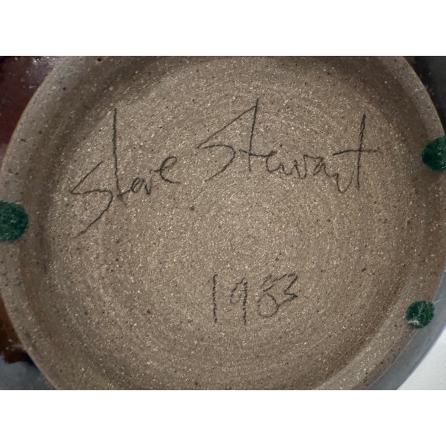 Ceramic Vintage 1983 Black Bowl Signed by Steve Stewart For Sale - Image 7 of 11