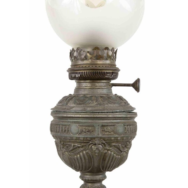 Vintage Italian Metal and Glass Table Lamp, Early 20th Century For Sale - Image 3 of 8