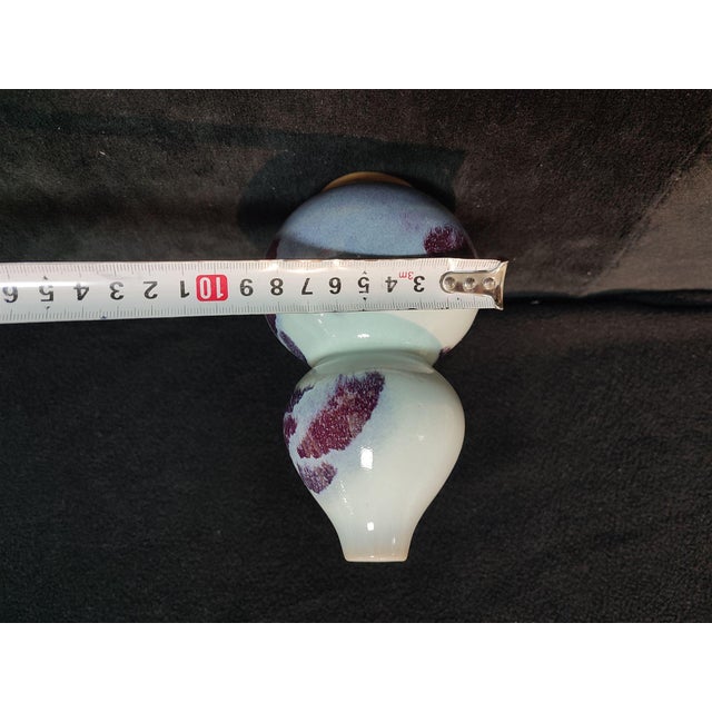 Chinese Ceramic Vase,Jun Ware Transmutation Glaze Porcelain Gourd Vase For Sale - Image 9 of 11