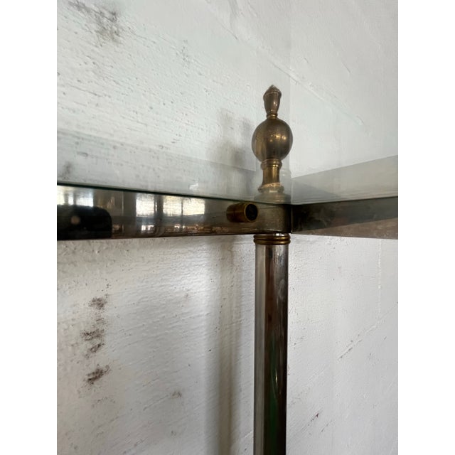Maison Jansen Hollywood Regency Chrome and Brass Étagère For Sale - Image 10 of 10