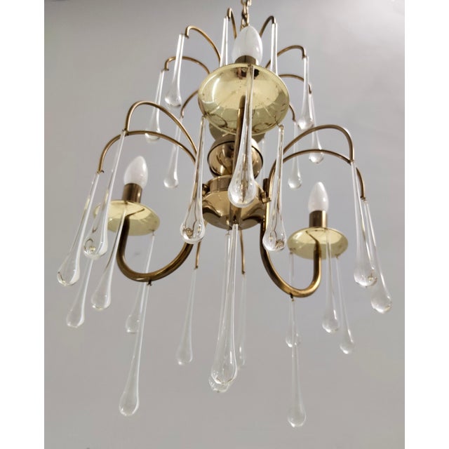 Vintage Italian Murano Glass Teardrop Chandelier from Venini, 1970s For Sale - Image 10 of 17