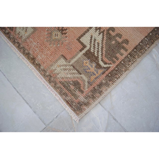 Hand Made Oushak Rug Mat Distressed Small Rug Kitchen Mat - 1'8" X 3' For Sale - Image 6 of 7