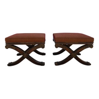 Ethan Allen Regency X Based Bench or Ottoman - a Pair For Sale
