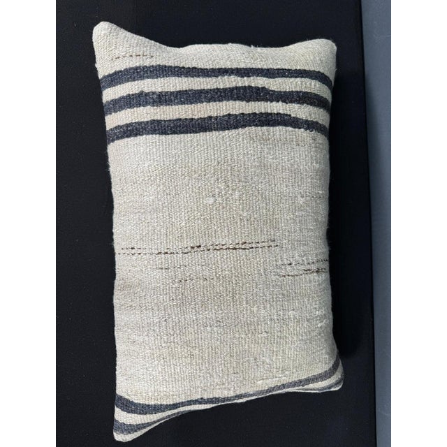Turkish Hemp Pillow Cushion Natural Beige Black Pillow Cushion Cover 16" x 24" #30151 Enhance your home decor with our...