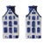 Vintage Blue and White Ceramic House Candle Holders - a Pair For Sale