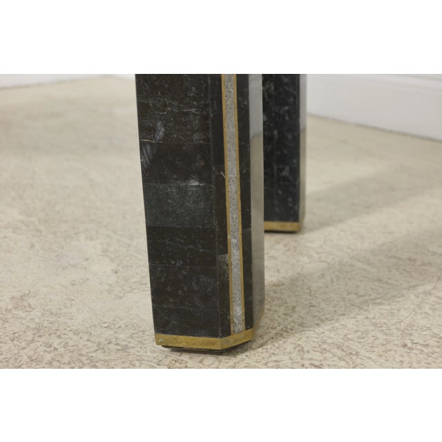 54739ec: Maitland Smith Modern Design Marble Overlay Sofa Table For Sale - Image 4 of 10