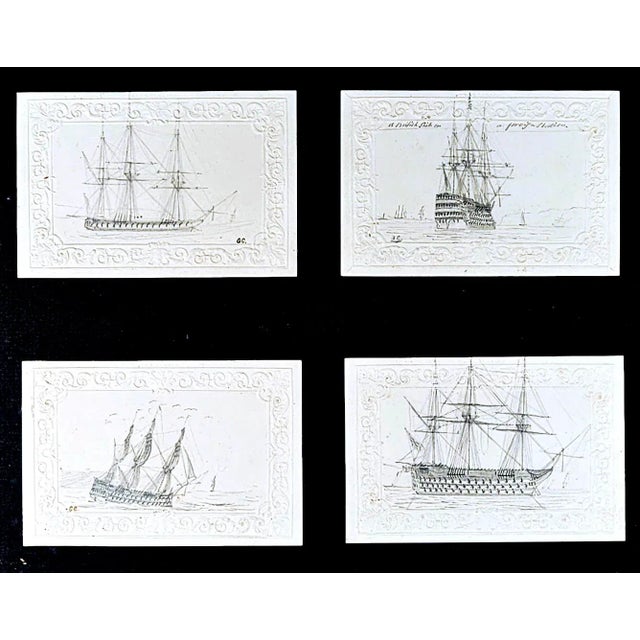 Early 19th Century George Bryant Campion Royal Navy Ship Pencil Drawings, Framed Set of 4, C. 1830 For Sale - Image 5 of 7