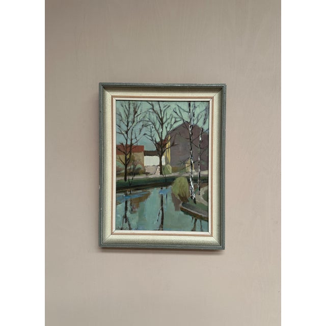 Ingvar Björk, Landscape with Trees & Buildings, 1948, Oil on Canvas, Framed For Sale - Image 17 of 18