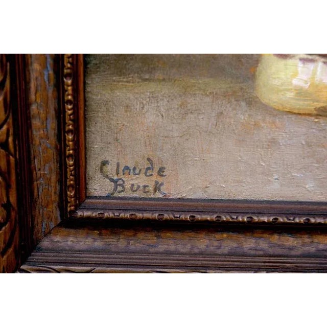 1940s Mid 20th Century "Chianti With Orange" Still Life Painting by Claude Buck, Framed For Sale - Image 5 of 7